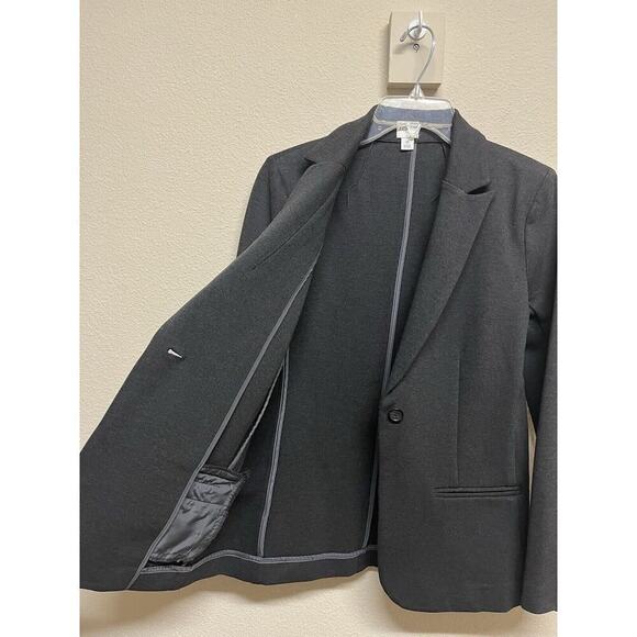 J. Crew Factory Ponte Work Blazer Woman Size 0 Dark Gray - Picture 3 of 13